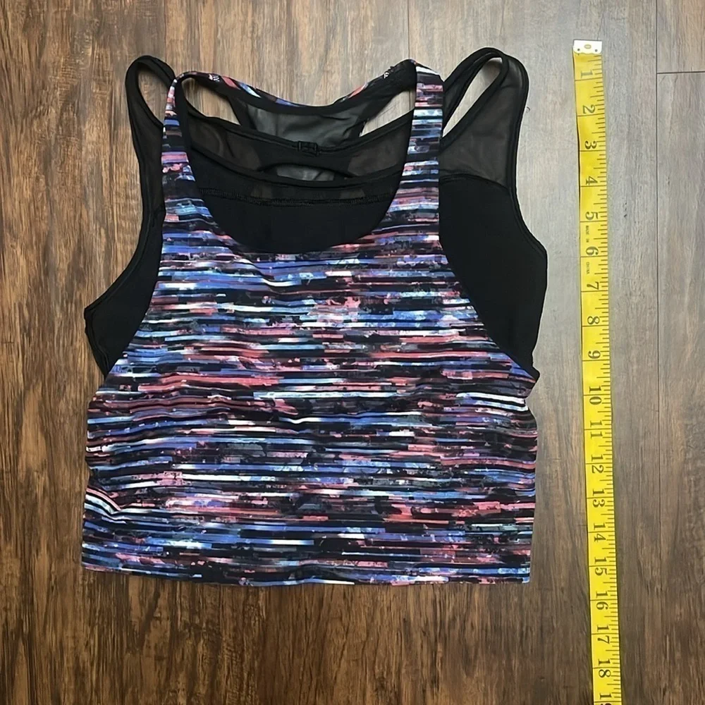 Lululemon Break Free Tank *Nulux Hinshu Alpine White Multi / Black Size 6